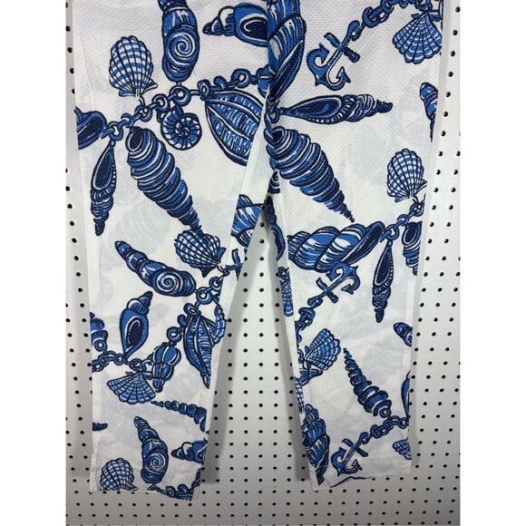 Lilly Pulitzer Fallin In Love Seashell Pants Blue White Beach Shells Mitzie Pant - Picture 3 of 10